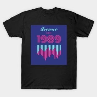 Blue and Pink Retro Birthday Event T-Shirt